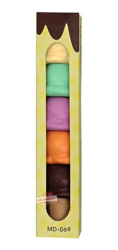 Set De 5 Mini Marcatextos Colores Pastel Forma De Helado 