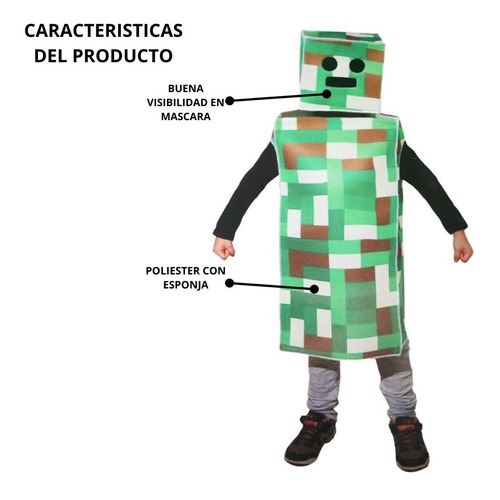 Disfraz Pixel Robot Minecraft Infantil