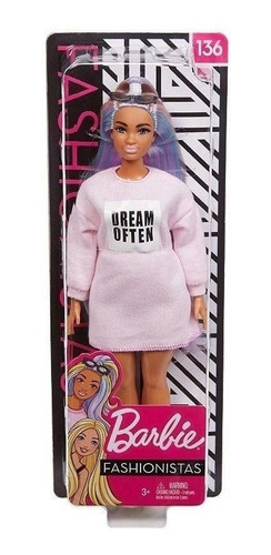 Imagem 6 de 7 de Barbie Fashionista 136 Cabelo Longo Arcoíris Ms