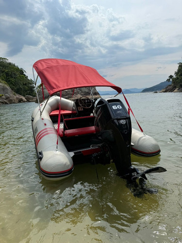 Bote Inflável 4,5m Com Motor De Popa Mercury 60hp Zero