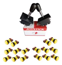Comprar Kit 2 Palancas Arcade Con 16 Botones Luminosos Y 16 Micros
