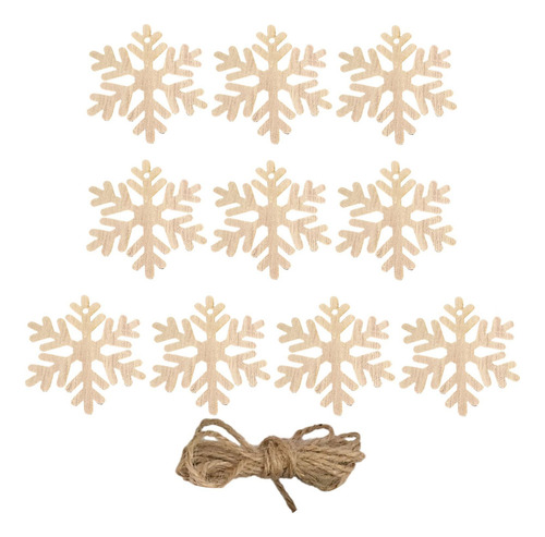 10 Piezas De Rodajas De Madera De Navidad, Recortes De
