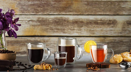 U Chef Juego De 2 Tazas De Vidrio Para Espresso, Doble Pared