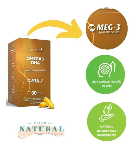 Suplemento en cápsulas Puravida Omega 3 Dha Pura Vida Pura Vida en bote de 0 ml 60 unidades
