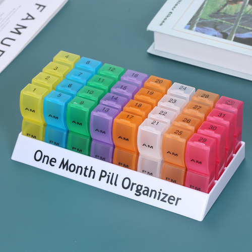 Organizador Mensal De Comprimidos Com Janela Pop-up, Dise