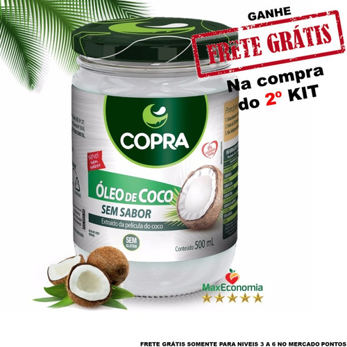 Kit 2 Óleos De Coco Copra Sem Sabor - 500ml 