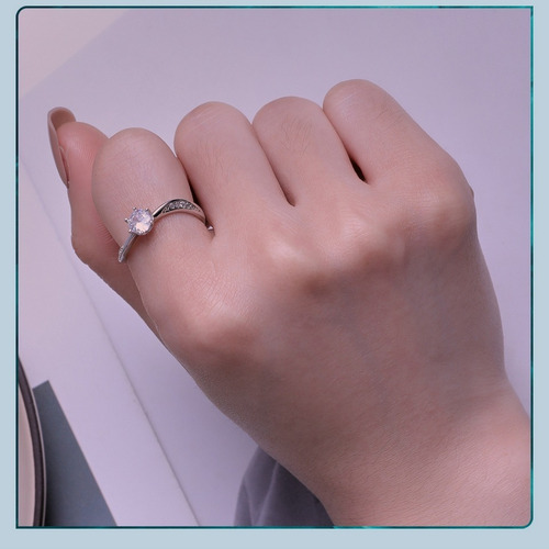 Anillo Compromiso Para Mujer Zircones Fabricado En Plata 925