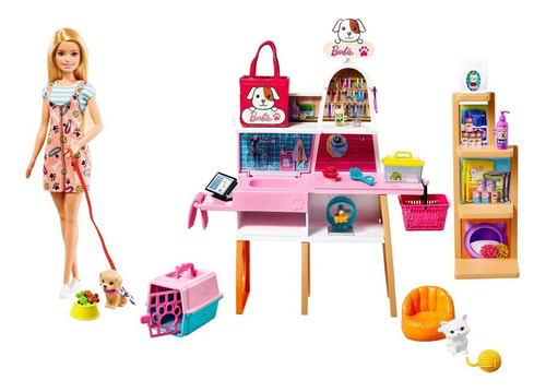 Boneca Barbie Playset Pet Shop Mattel