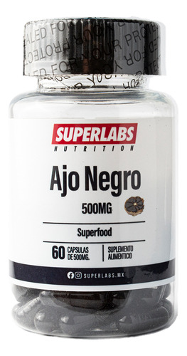 Superlabs Nutrition Ajo Negro 500mg 60 Capsulas Sabor Sin Sabor