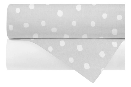Nap, Set De 2 Sábanas De Cajón /mini Colecho (50x90) Algodón Gris Lunares