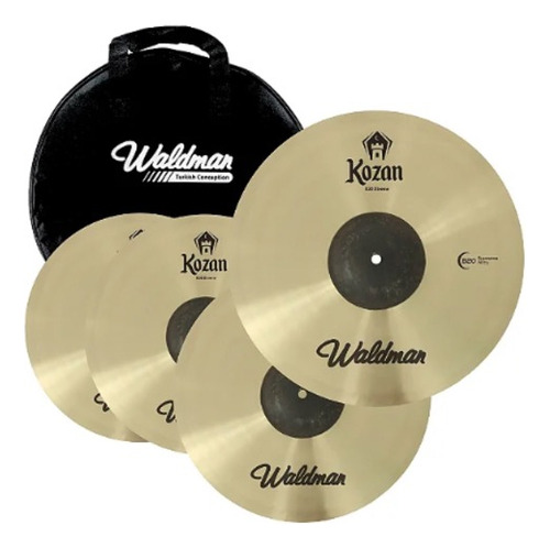 Kit Bateria Pratos Waldman Kozan Koz-141620/b Koz-14 16 20 Cor Bronze