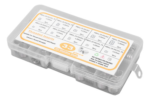 Inserto Roscado, Kit Surtido De 33 Piezas, M8 X 1,25, Acero