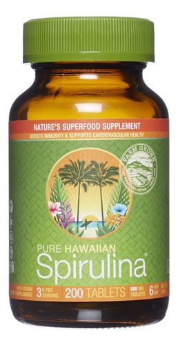 Espirulina Hawaiana 200 Tabs - Unid - Unidad a $882