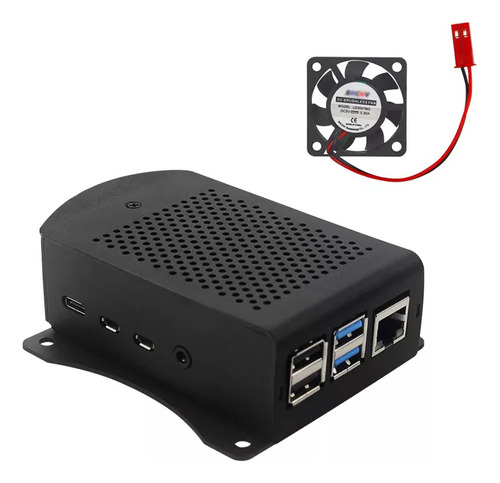 Carcasa De Aluminio Con Ventilador Para Raspberry Pi 4b