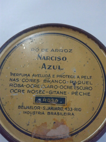 Imagem 3 de 3 de Pó De Arroz Narcido Azul Antigo