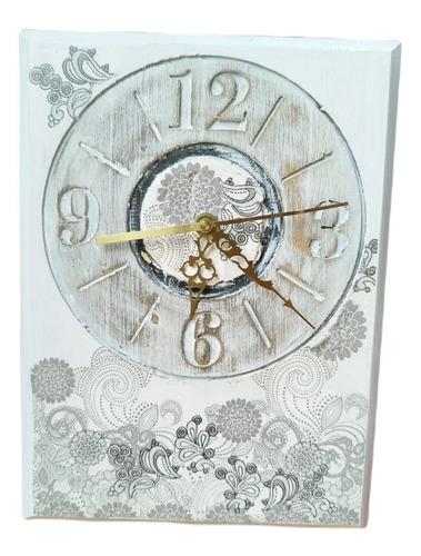 Reloj De Pared Artesanal Diseño En Decoupage