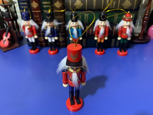 Boneco Soldado Quebra Nozes Madeira Miniatura Natal - 12cm