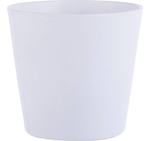 Macetero De Ceramica 14 Cm Blanco Afj