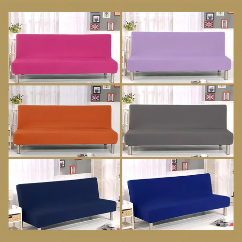Capa Para Sofá Sem Braço Em Malha Modelo Sofá Cama Futon Cor Cinza