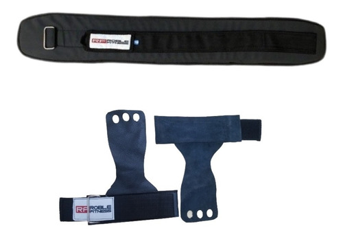 Kit Cinturon Gimnasio Proteccion Lumbar + Callera Con Velcro