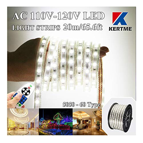 Kertme 5050-60 Tipo Ac 110-120v Tira De Luces Led Blancas, F