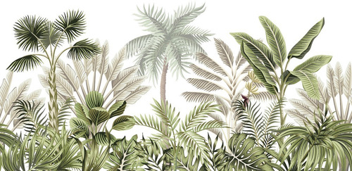 Imagen 4 de 4 de Vinilos Mural Tropical Deco Gigantografia
