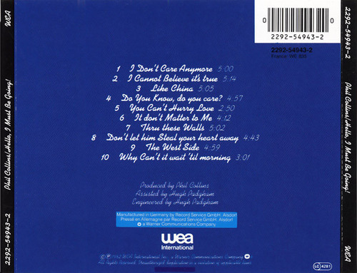 Cd Hello, I Must Be Going! (phil Collins) Estándar