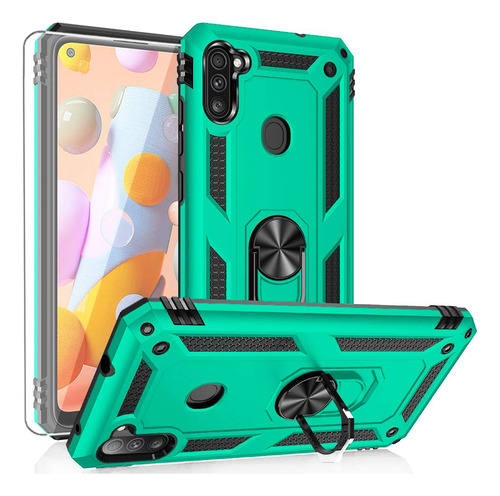 Funda Para Galaxy A11 Teal Duro Suave Plastico Tpu