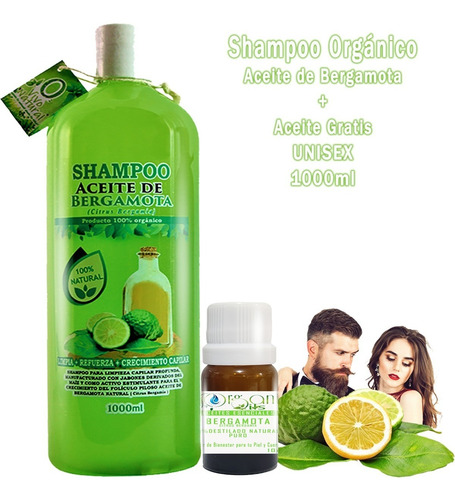 Imagen 1 de 3 de Shampoo De Bergamota 1 Litro Mas Aceite Gratis