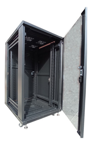 Imagen 7 de 8 de Rack Gabinete De Piso 22u Con Ruedas Y Llave Linkbasic