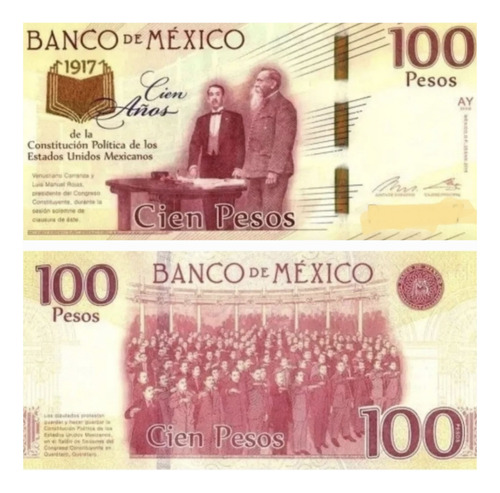 1 Billete 100 Pesos Aniversa Constitucion Muy Poco Circulado
