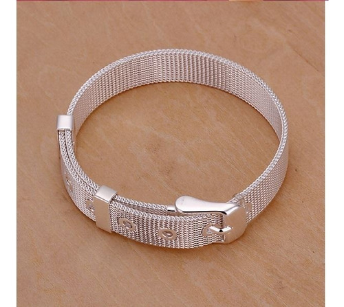 Pulseira Bracelete Fivela Banhado Prata Super Revolucionaria Comprimento 20 Cm Cor Prateado Diâmetro 628 Cm