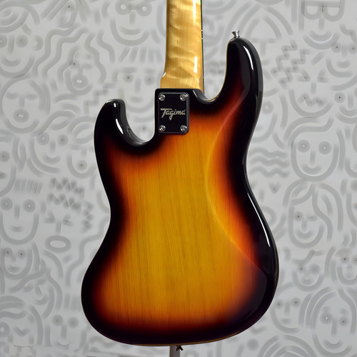 Escudo Tagima Tw73 de 5 cuerdas Sunburst Dark Scale Ash Shield, acabado corporal barnizado, orientación a la mano derecha