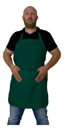 Avental Azul Marinho Grosso Oxford Chef De Cozinha Garçom Cor Verde-escuro Desenho Do Tecido Liso