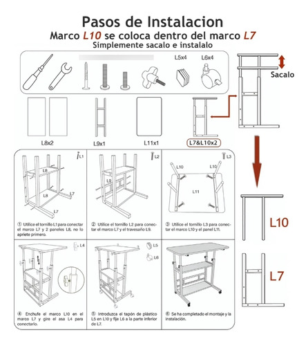 Mesa Lateralesmesa Para Laptop Con Ruedas Altura Ajustable