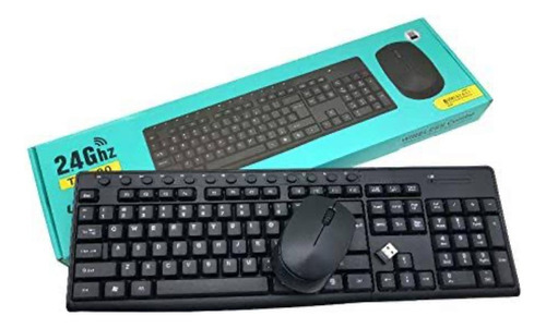 Combo Teclado Y Mouse Inalambrico Tj-920 Color del mouse Negro Color del teclado Negro