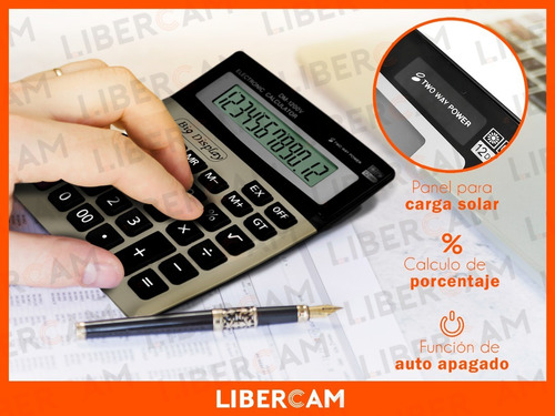 Imagen 6 de 10 de Calculadora Electronica 12 Digitos Cubierta Display Grande