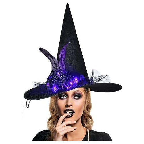 Halloween Witch Hats For Women - Girls Black Witches Ha...