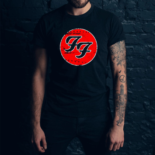 Remera Foo Fighters Logo Grunge Rock Metal Algodón Premium