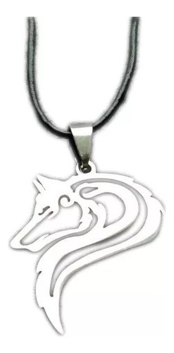 Nuevo Collar Piel Genuina Lobo Wolf Plata Ley 925 C909