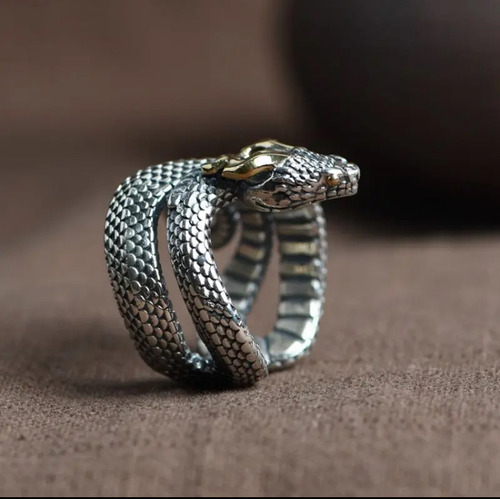 Anillo De Serpiente Retro, Joyería De Metal