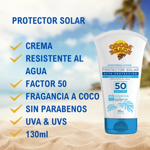 Protector Solar Cocoa Beach Fps 50 X 130 Ml Pack 8 Unidades