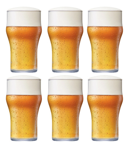 Conjunto 6 Copos Bruselas Chopp Cerveja Vidro Bar 560ml Cor Incolor