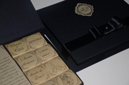 Imagem 6 de 10 de Convite Padrinhos Casamento - Kit Chocolate (14 Unidades)