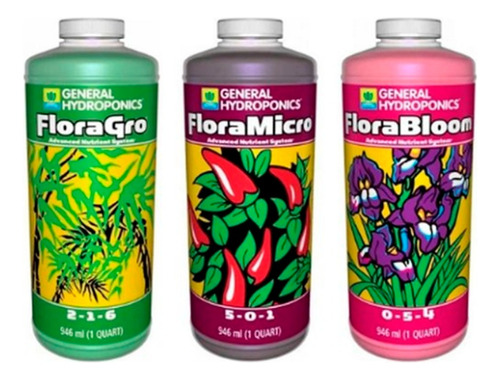 Kit Gh - Floragrow + Floramicro + Florabloom 946ml