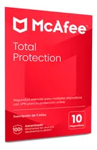 Comprar Mcafee Total Protection con VPN - 10 Dispositivos, 3 Años