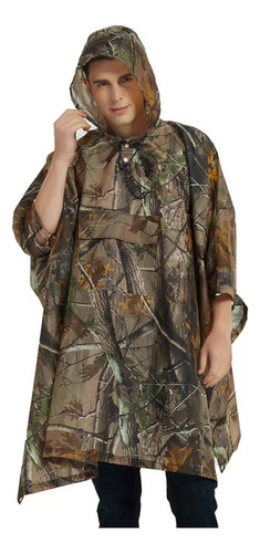 Chaqueta Impermeable Con Capucha De Camuflaje Y Poncho De Ll