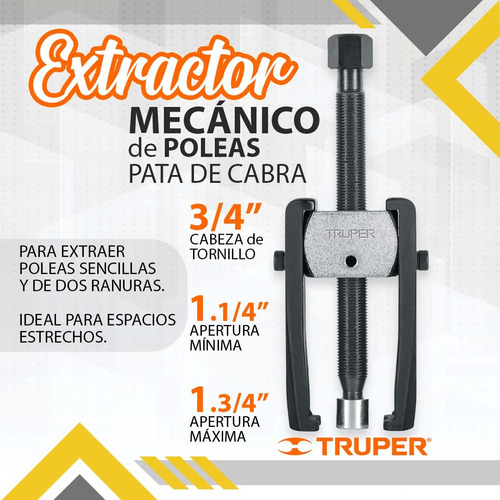 Extractor Mecanico De Poleas Pata De Cabra Truper / 11828
