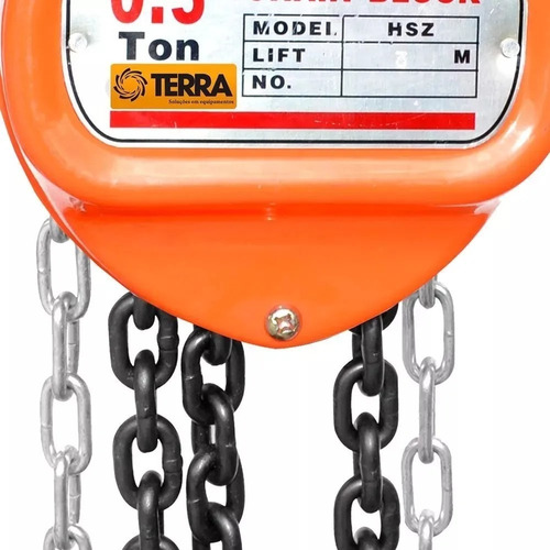 Talha Manual 0,5 Toneladas Com Corrente De 3 Metros - Terra