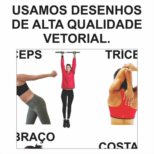Banner De Alongamento Exercícios Academia Musculação 1,40x90 | Parcelamento  sem juros